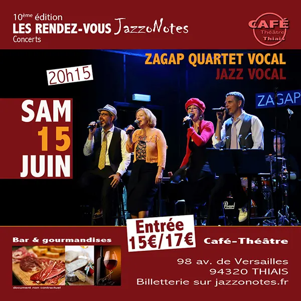 ZaGaP Quartet Vocal - Concert du Samedi 15 Juin 2024