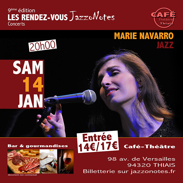 Achetez vos places : Marie Navarro - Concert du Samedi 14 Janvier 2022